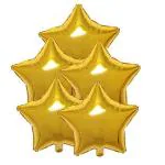 Party Midlinkerz Rubber 18 inch Yellow Star Foil Balloon for Birthday, Anniversary and Wedding Party Decoration (Pack of 10)