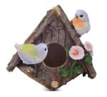 Wonderland Brown Hanging Bird House - 26.4 x 26.4 cm