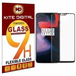 Kite Digital OnePlus 6 (Black) Tempered Glass Screen Protector with Edge to Edge Coverage, Full Installation Kit