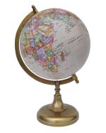 Whats Your Kick Premium Political World Rotating Globe With Brass Arc and Neck Finish 10 inch ball Educational and Decorative Globe