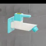 LIPKA Ptmt Bib Cock Faucet/Tap with Flange | Plastic tap For Bathroom & Washing Area(Aqua Blue)