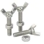 RELY (Combo Set -15 Pcs) M6x25 mm Butterfly Wing Nut Thread Screw with Hex Nut | Wing Screw Fasteners Butterfly + Nut for Joining Wood Boards, Cabinets, Cupboards,Chairs & Beds