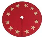 Home Heart Red Cotton Christmas Tree Skirt, 44 inch