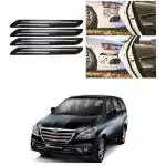 Feelitson Black Car Bumper Protector Safety Guard Double Strip For Innova Type-3 (Pack Of 4)