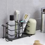 SELEMI Stainless Steel Toothbrush Holder Wall Mounted Toothpaste Holder Bathroom Storage Rack Kitchen Storage Shelf Rack Organizer Bathroom Shelf