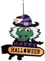 My Party Suppliers Flying Witch Halloween Hanging Sign Theme Non Woven Door and Wall Decoration