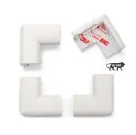 Kids Station Made in India Baby Proofing Corner Protector for Kids Safety, Soft Cushion for Sharp Furniture/Table Corner (50g/mt Dense, 4 pcs, L-Shape, Off-White)