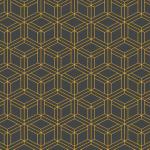 ORNER 3D Geometric Modern Design Wallpaper for Walls Non- Adhesive Wallpaper | Wall Paper for Wall Decor | Wall Stickers for Bedroom (56 Sq Ft.1 Roll) Grey & Yellow MOSCHINO_ALC137
