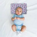 Kradyl Kroft Baby Head Shaping Pillow with 100% Cotton Removable Cover | Applr Biogen Foam Construct | New Born Pillow for Flat Head Prevention - Pomegranate