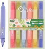 CRENTILA Double-Ended Highlighter, Highlighter Double Ended Mild Color, Water Based Highlighter, Quick Dry Smudge Free Bible Study Notebook for School Office