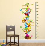 Customscart Large Self Adhesive Alphabet Tree with Height Scale Wall Sticker 120 cm