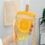 SAMVARDHAN Watermelon ice Cream Water Bottle 320ML, Adjustable Shoulder Strap for kids girls women Outdoor Travel, BPA Free Water for Adult Kids Outdoor Camping Sports Travel (Orange)