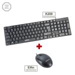zebion K200 Keyboard + Elfin Mouse Wired USB Desktop Keyboard (Black)