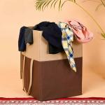 Perpetual Clothes Storgage Bag - Waterproof Non Woven Laundry Basket For Storage Clothes,Big Size Flodable Storage Bins With Lid And Handle 75 Liter(BRNz)