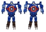 Jellify Pack of 2 Captain America Superhero Characters Robot Toy Convert to Digital Wrist Watch for Boys/Girls/Kids Digital Watch Best Diwali Gift/Birthday Return Gifts/Christmas Gift.