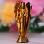 Crystal Divine Tiger Eye Angel Figurines and Statues For Home Decor Items & Decorative Items Crystal Angel Statue Set Crystal Angel Set Angel Wings Angel Crystal Statue For Spritual Item Gifts 1 Inch