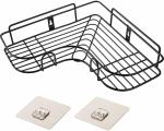 HEMIZA Self-Adhesive Metal Bathroom Corner Rack Storage Shelves, Bathroom Storage Rack Corner, Stainless Steel Bathroom Corner Shelf Organizer Storage, Bathroom Shelf/Shelves Corner