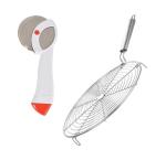 FIRST FRONT Stainless Steel Apex Pizza Cutter With Stainless Steel SS Roasted Jali and (Multicolour, Pack of 2)