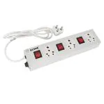 Econe 3 Plus 3 16 Amp 2500 Watt Multi Purpose 3 Socket Power Plug Extension Board Power Strip Surge Protector - 3.5 Meter Long Wire