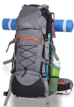 GRABMOUNT Grey Polyester Travel Rucksack with Rain Cover and Shoe Compartment - 65 L
