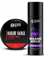 Beardo Insane Hold Hair Spray, 150 ml + Strong Hold, 50g Combo, Pack of 2