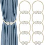 Ramcha Pearl Round Beige Magnetic Curtain Tieback - Pack of 8