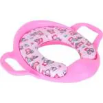 Maanit Soft Cushion Baby Potty Seat with Handle Toilet Seat for Western Toilet (Pink)
