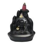 SSS SCULPTURE Smoke Fountain Incense Holder Decorative Showpiece Polyresin Smoke Fountain (11 x 6.9 x 11 inch, Black)(Conical)
