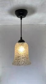 ONECYA ROYAL FANCY Glass Hanging Lamps Pendant Lights for Bedroom Living Room Kitchen Drawing Room Outdoor Pendant Lighting Ceiling Adjustable Pendant Lights (Antique,Black)