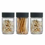 BUMBERELL Plastic Unbreakable & Stackable Transparent Glass Storage Jar and Container with Airtight Lid Grocery Container | Food Storage Canisters for Dry Fruits, Spice, Snacks (Pack of 3, 750ml)