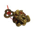 Sk Craft Brass Fengshui Golden Frog With 3 Coins