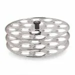 Dynore Stainless Steel Mini Idli 3 plate Maker/Stand (Silver)
