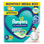 Pampers All Round Protection Diaper Pants | Extra Large (XL) - 112 diapers| Box Pack