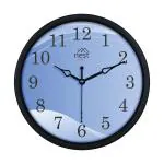 nest ART Blue Sky Shade 8 Inches Plastic Wall Cum Table Clock for Home / Office, (Black Frame)