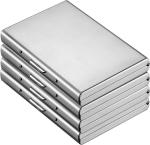 Stealodeal Silver Water-Resistant Steel Case For Men And Women 6 Card Holder (Set Of 4)