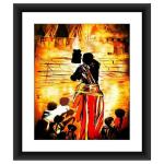 SHSWorks Digital Reprint | Ganga Aarti Banaras Ghat | Framed Religious Wall Art Canvas Painting | Signed by Artist | Copyright Protected Artwork | Multicolour 20x23 Inch