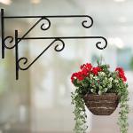 Ecofynd Black Metal Wall Hook Hanging Plant Bracket (Pack Of 2)