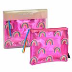 Scoobies Rainbow Pencil Case Cum Multi-Use Pouch | With Ribbon Zipper | Beautiful Rainbow