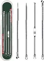 Doucce Blackhead Removal Tools, 4 Pcs Pimple Popper Tool Kit, Professional Stainless Pimples Comedone Extractor with Portable multicolor