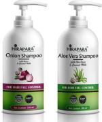 HIRAPARA Onion Shampoo with Aloe-Vera, Coconut Extract ( Pack Of 2) (600 ml)