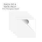 unixaa Pack Of 6 (16X16 INCH) Plexiglass/PETG/Plastic Transparent Acrylic Sheet With Double Sided Protective Films for Picture Frames, Crafting Projects, Cricut Cutting and Etc