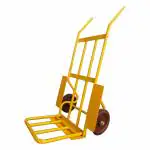 Inaithiram BHHT150RP Heavy Duty Box Handling Hand Trolley 150kg Capacity Made of Mild Steel, with Red Polymer Wheels plus Handlebar
