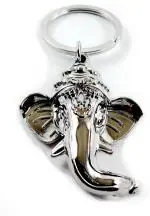 Blue Aura Aditya Traders Silver Metal Full Ganesh Face Key Chain