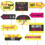 Festiko Bachelorette And Bridal Shower Photo Booth Props, 10 Pcs Hen Party Decorations And Supplies Kit, Best For Engagement Parties Selfies, Fun Signs For Bride To Be