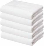 N G Products 100% Cotton Large Full Size White Bath Towels for Hotel and Spa, Super Soft Absorbent Antibacterial, 350 GSM, Full Large Size-60 inch x 30 inch or 152 cm x 76 cm ( 5 Piece)