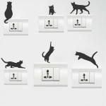 Lanstick Vinyl Black Cats Switchboard Self Adhesive Wall Sticker 24 inch