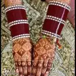 BB BANGLES Bridal Chura/wedding bangles For women Non-Adjustable No Stone Plastic Bangles set [Maroon]