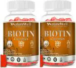 Naturewell Biotin 10000 Mcg Gummies For Hair, Skin And Nails Pro, 30 Gummies Each (Pack Of 2)