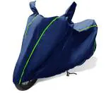 Auto Hub Waterproof Bike Cover Compatible with Royal Enfield Thunderbird 350, Coated, Mirror Pocket, Belt Buckle Blue