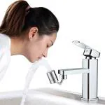 Kruvad Universal Splash Filter Faucet, 720 Rotatable Faucet Head, Faucet Aerator, Dual Function Swivel Sink Faucet Attachment for Face Washing, Eyewash, Bathroom or Kitchen. (Single Function)